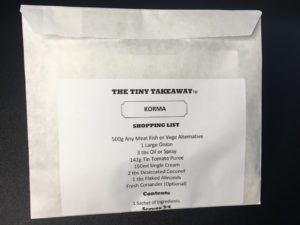 The Tiny Takeaway Korma spice package